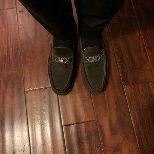 Ferragamo Brown Suede Loafers